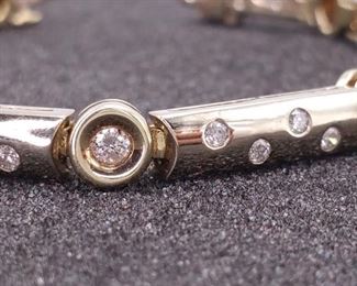 1.00 Carat Designer Styled Bezel Set Diamond and 14k Gold Bracelet
