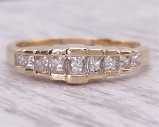 .35 Carat Princess Cut Diamond and 14k Gold Estate Ring/ Band
