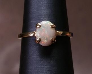 Amazing "TruBrite!" Oval Opal Estate Gold Ring
