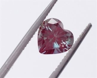2.48 Carat Color-Changing Alexandrite Gemstone; Heart Shape Cut
