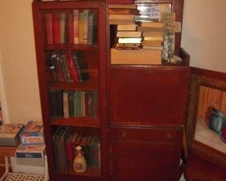 oak secretary,.   old books
