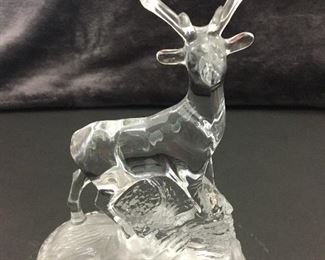 EUC Vintage Clear Lead Crystal Deer Stag by Cristal d'Arques S-40