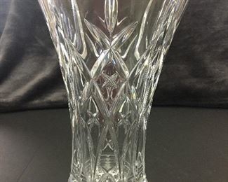 Large Heavy Lead Crystal Vase Tulip Shape                        S-55                 