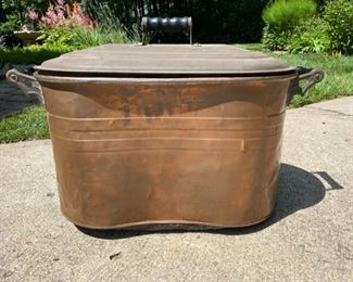 Vintage Copper Tub with Original Lid
