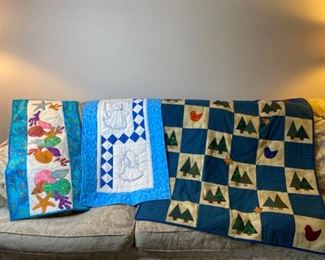 Handmade Quilt with Two Quilted Runners