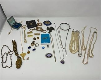 Mixed Lot of Sterling, Costume Jewelry, and More