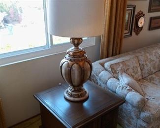 Table lamp.  End table.  Items may be purchased separately.