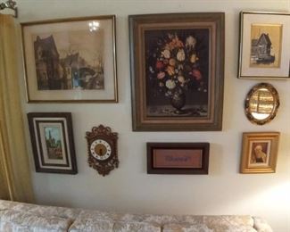 Several wall artwork pieces.  Items may be purchased separately.