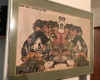 Framed Beatles Memorabilia 