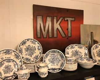 Set of vintage English blue and white China