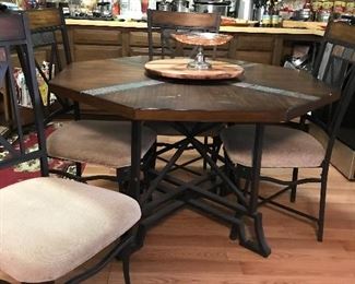 Vintage Octagonal dining table and 4 chairs