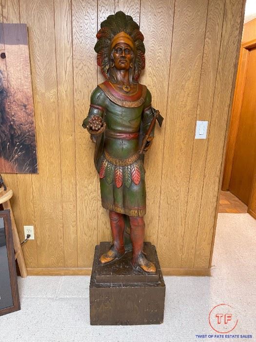 Vintage 6' Cigar/Tobacco Store Indian Chief Statue