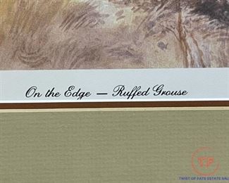 Signed Limited Edition Print "On The Edge - Ruffed Grouse" by BRENDA CARTER