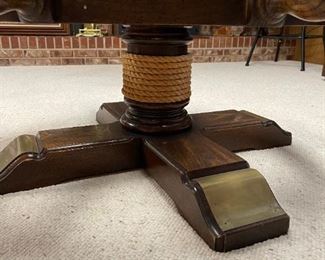 Vintage Ship Wheel Glass Topped Coffee Table