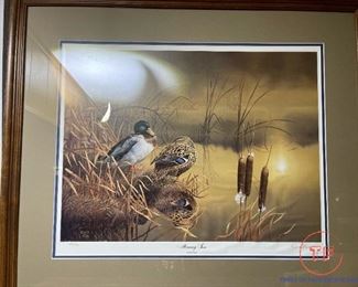 Signed DUCKS UNLIMITED Print "Morning Sun" By DARRELL DAVIS