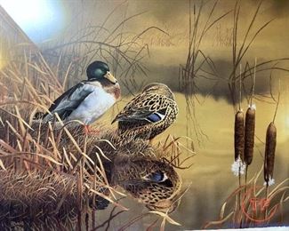Signed DUCKS UNLIMITED Print "Morning Sun" By DARRELL DAVIS