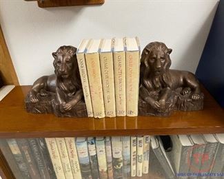 Vintage L RON HUBBARD Library Lion Bookends