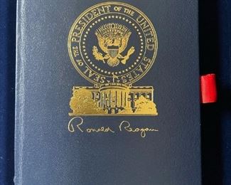 Easton Press First Edition "An American Life" Limited Edition Signed by RONALD REAGAN In Oak Display Box 