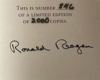 Easton Press First Edition "An American Life" Limited Edition Signed by RONALD REAGAN In Oak Display Box 