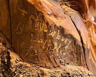 Signed Wood Indian Sculpture