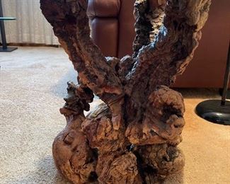 BURLWOOD Side Table with Glass Top