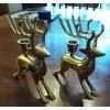 This is a set of two, large reindeer made of solid brass. very good condition, see pictures for details