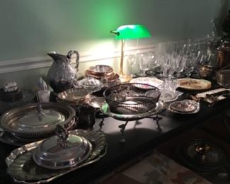 Silver plate and crystal