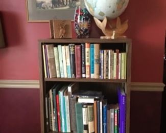 Mid Century Bookshelf, Globe on Dolphin