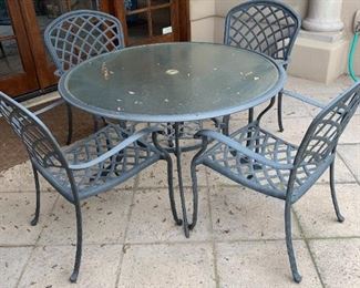 patio table and chairs with seating for 4.