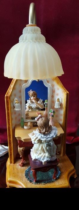 #11 - Vintage Lamp/night light, exclusive, rare,  - little girl at her vanity table, $200