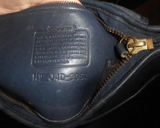 Deep blue leather Coach purse