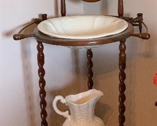 Washstand with bowl and pitcher