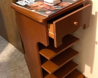 Vintage wood magazine cabinet