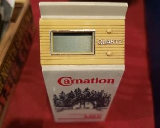 Rare Carnation Advertising Clock