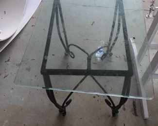 Rod Iron glass table (end table)