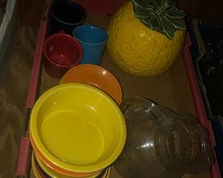Cookie jars/fiestaware/glass pitchers