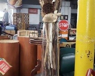 Tall Vase with Dried floral Arrangement $40