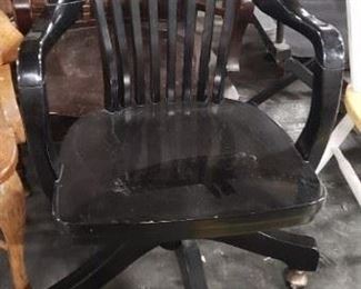 Vintage Style Black Juror Library Chair on Wheels $75