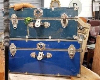 Vintage Metal Trunks 2 available Call 
