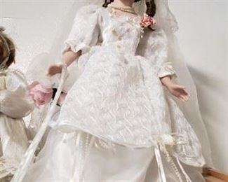 Large Porcelain Bridal Doll Call 
