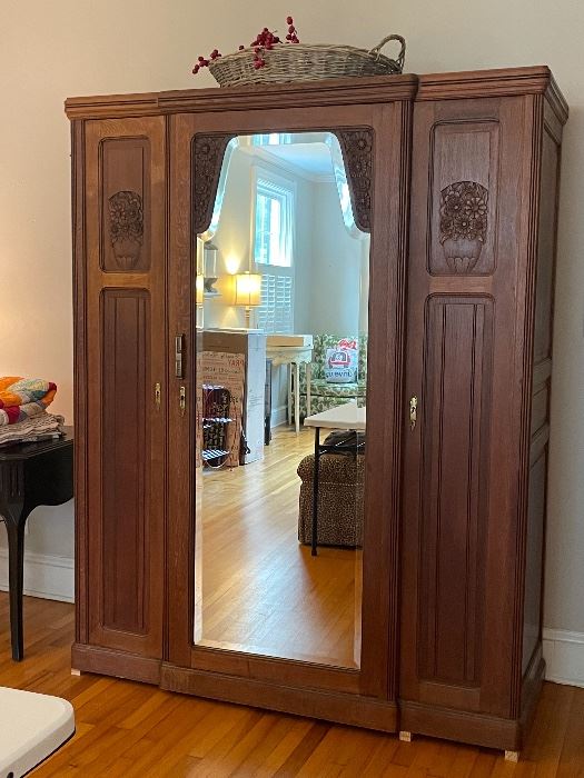 Vintage armoire with inside shelving