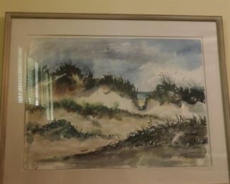 Watercolor, large, signed Francy