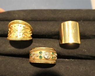 14 and 18k wide gold rings.