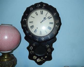 Mother of pearl inlaid clock