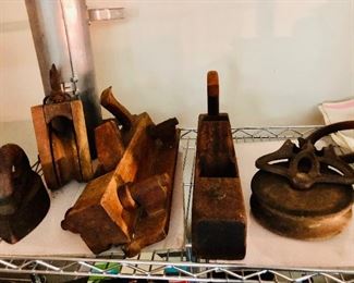 Antique tools, clamps, planers etc.