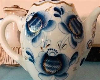 Large Blue and white pitcher