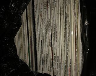 Vintage record albums, many genres