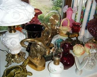 Big brass bookends  more Fenton