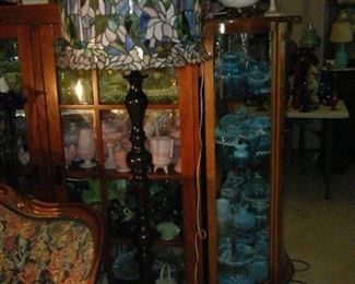 Now hears the deal.There is just too much glass to put out on tables.The glass in the china cupboards that I have blue tape on will be sold at a later date.In this one room there are 9 china cupboards I taped off.There 
 are two rooms full to over flowing of items to be sold at a later date. 