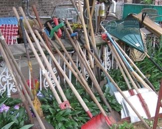 Garden tools and shovels